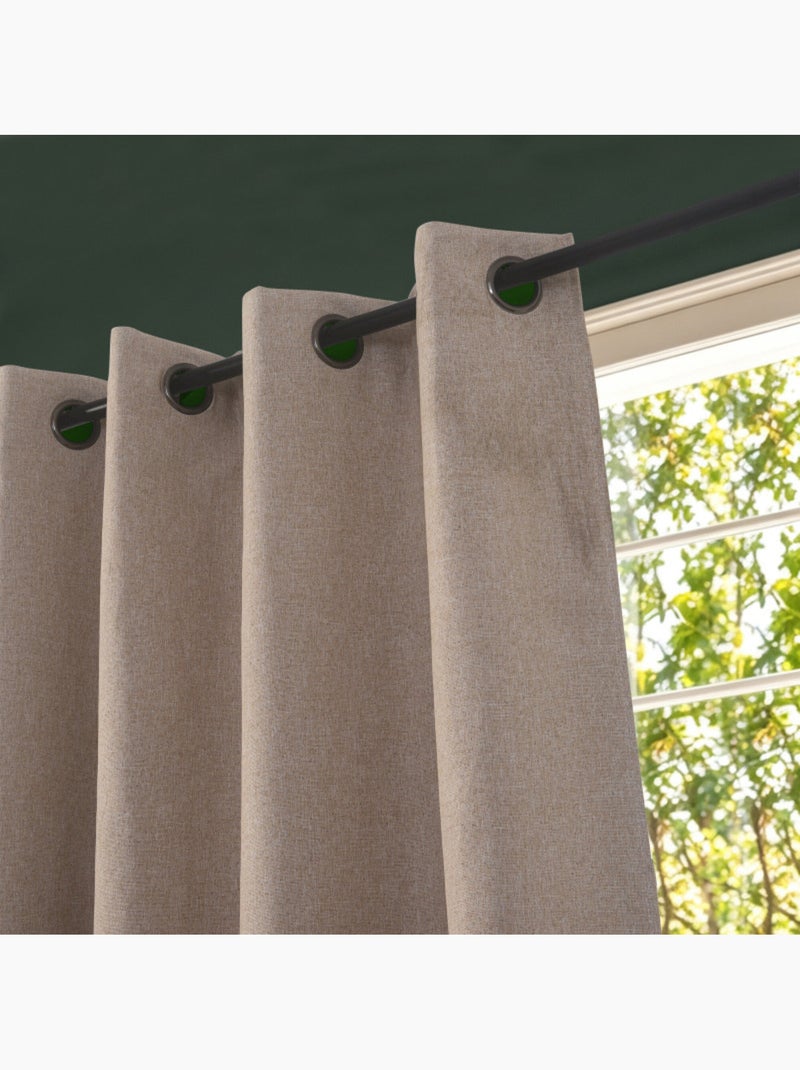 Rideaux occultant & obscurcissant - coton pur - 100% polyester Gris taupe - Kiabi