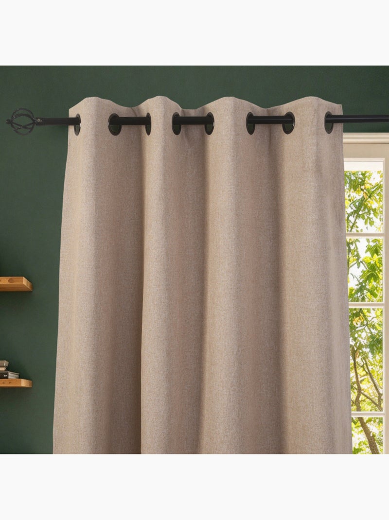 Rideaux occultant & obscurcissant - coton pur - 100% polyester Gris taupe - Kiabi