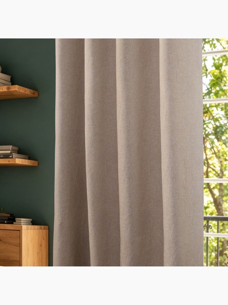 Rideaux occultant & obscurcissant - coton pur - 100% polyester Gris taupe - Kiabi