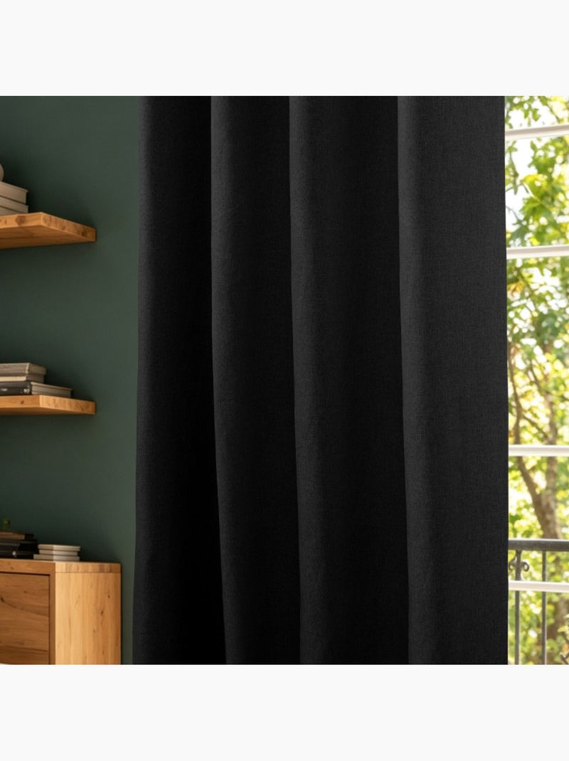 Rideaux occultant & obscurcissant - coton pur - 100% polyester Marron foncé - Kiabi
