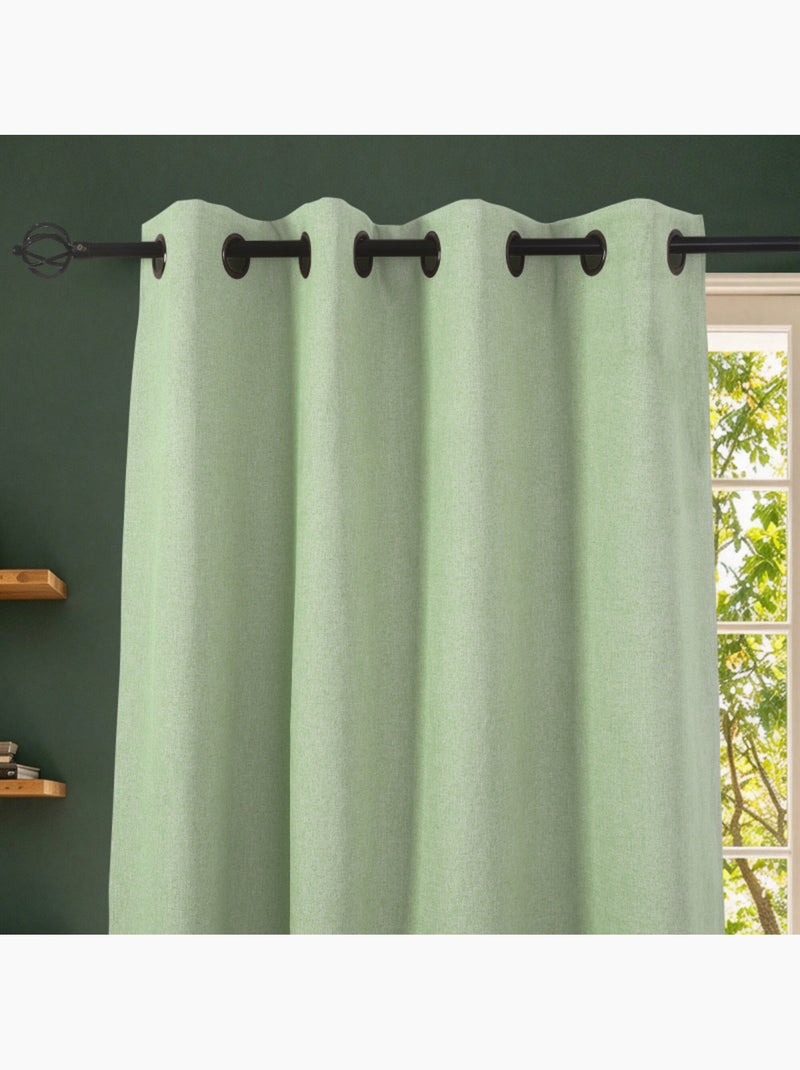Rideaux occultant & obscurcissant - coton pur - 100% polyester Vert menthe - Kiabi