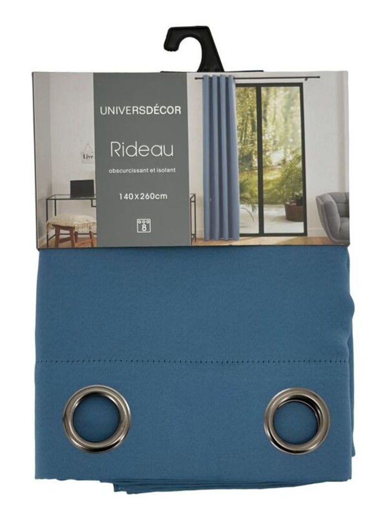 Rideaux Occultant & Obscurcissant - Univers Décor - 100% Polyester Bleu - Kiabi