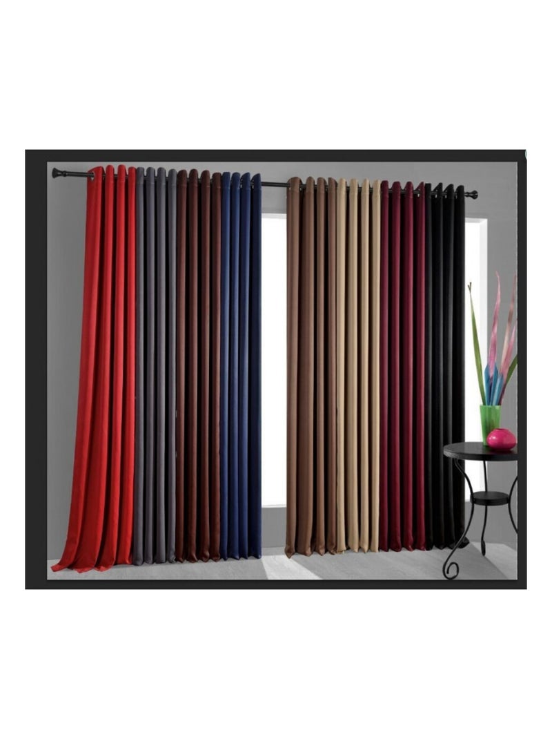 Rideaux Occultant & Obscurcissant - Univers Décor - 100% Polyester Bleu paon - Kiabi