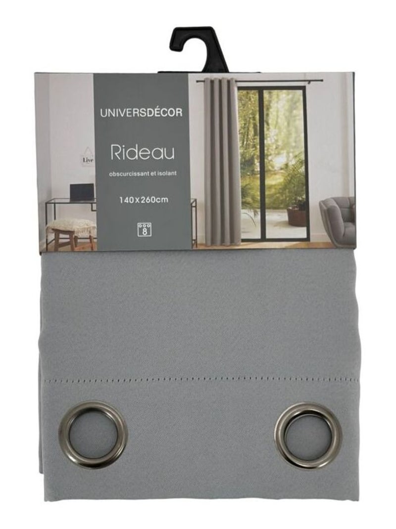 Rideaux Occultant & Obscurcissant - Univers Décor - 100% Polyester Gris - Kiabi
