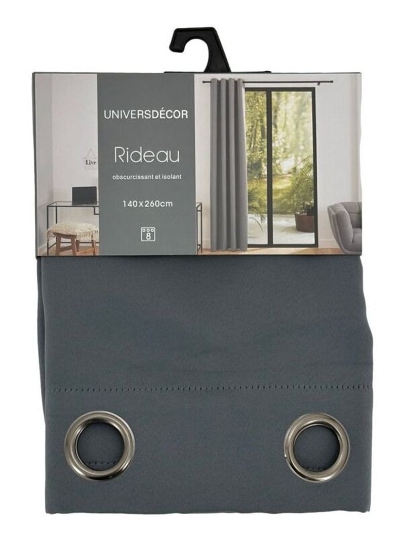 Rideaux Occultant & Obscurcissant - Univers Décor - 100% Polyester Gris - Kiabi