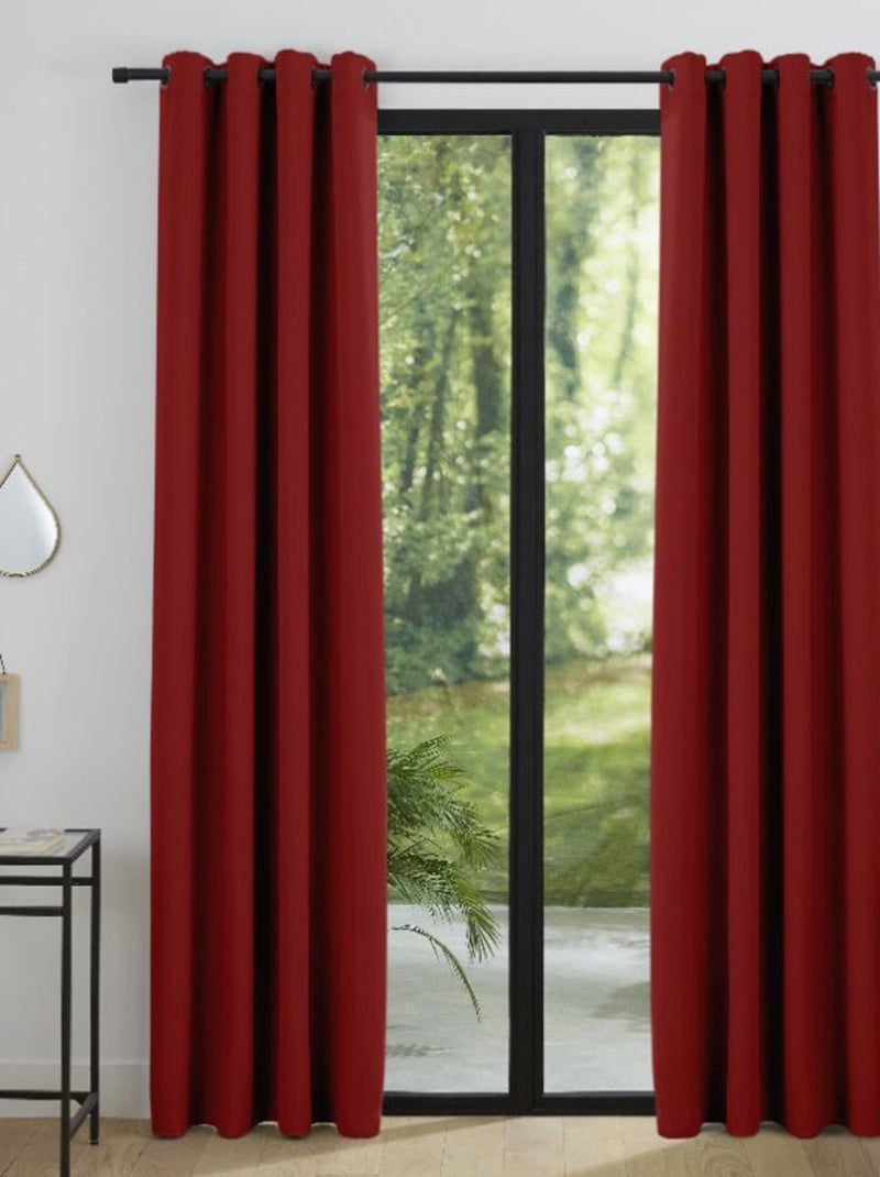 Rideaux Occultant & Obscurcissant - Univers Décor - 100% Polyester Rouge - Kiabi