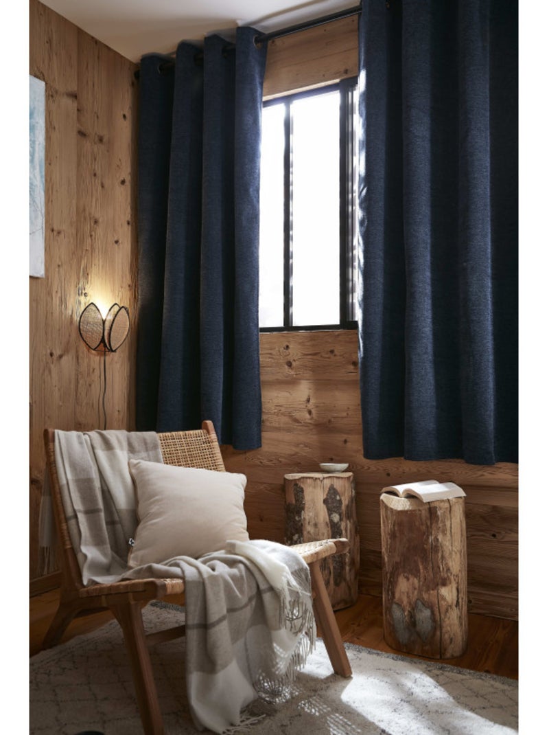 Rideaux occultant thermique & phonique - le fil d'ariane - 100% polyester Bleu nuit - Kiabi