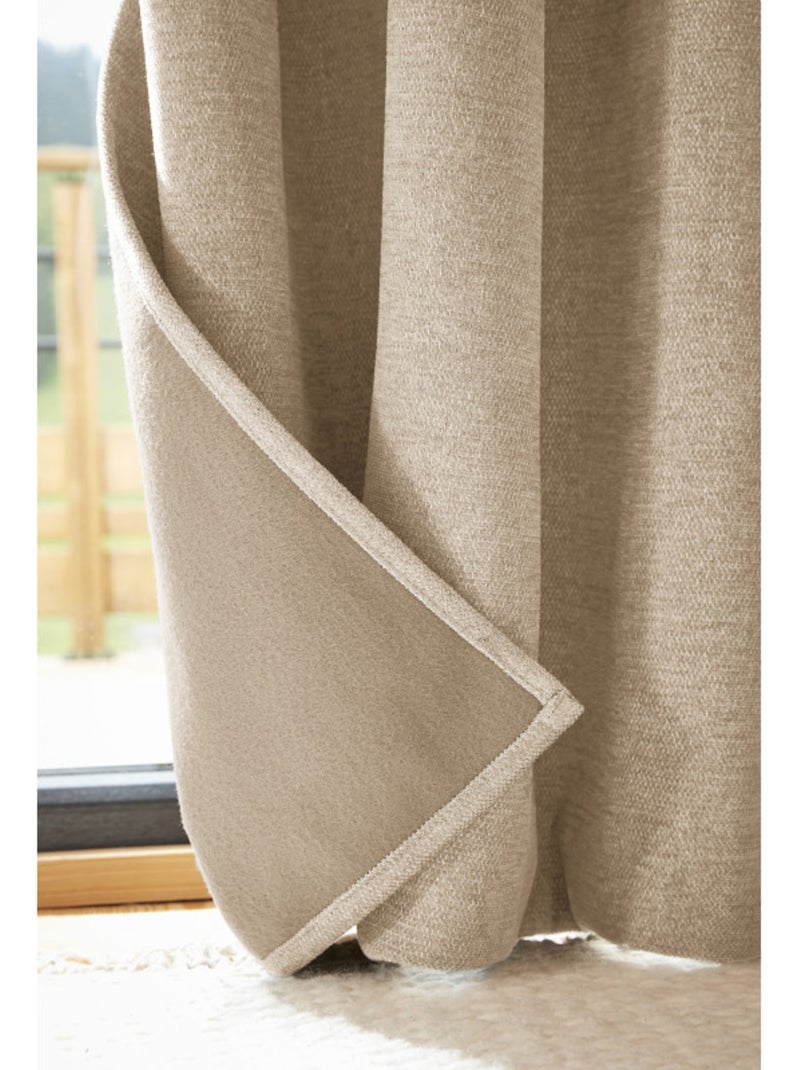 Rideaux occultant thermique & phonique - l'effet papillon - 100% polyester Beige chiné - Kiabi