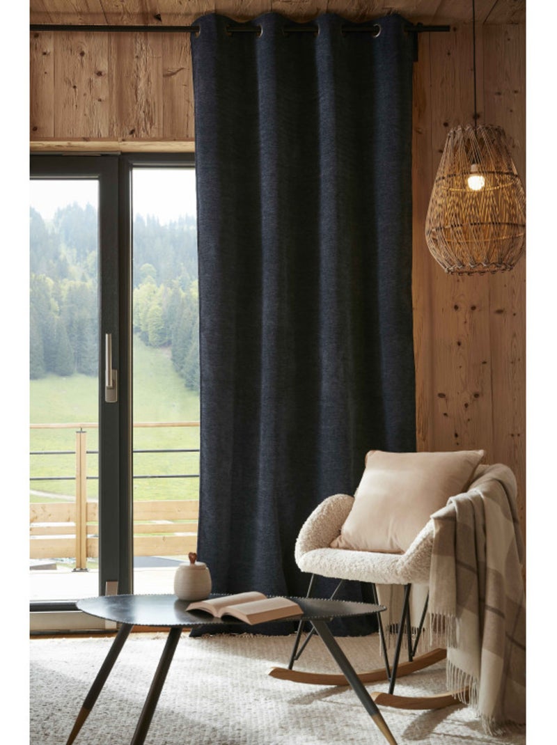 Rideaux occultant thermique & phonique - l'effet papillon - 100% polyester Bleu nuit - Kiabi