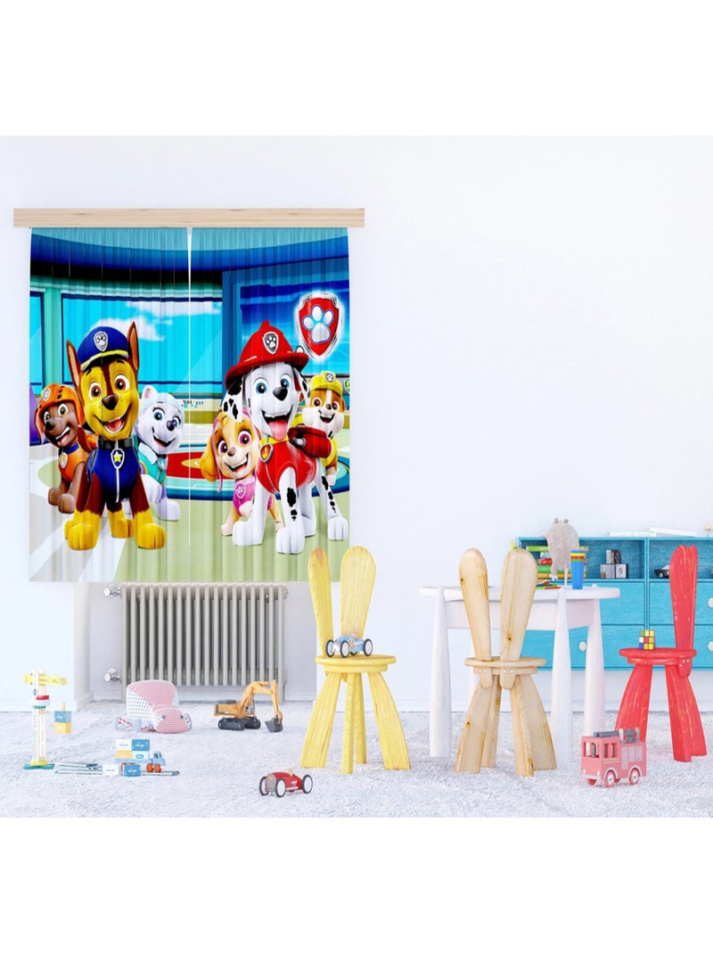Rideaux Pat'Patrouille modèle dans la tour de commande - 2 pièces 90 cm x 160 cm Multicolore - Kiabi