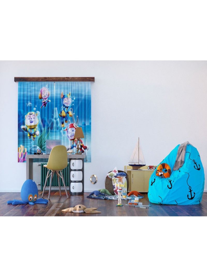 Rideaux Pat'Patrouille modèle mission sous la mer - 2 pièces 90 cm x 160 cm Multicolore - Kiabi