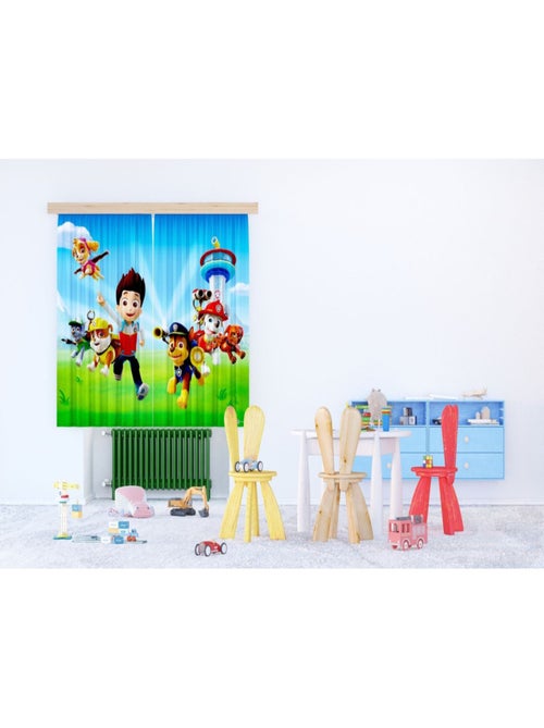 Rideaux Pat'Patrouille modèle Ryder part à l'aventure avec ses amis - 2 pièces 90 cm x 160 cm - Kiabi