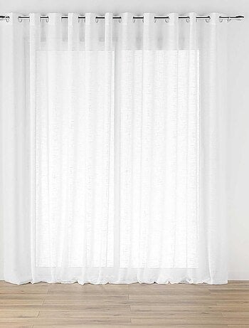 Voilage grande largeur - Effet lin tissé