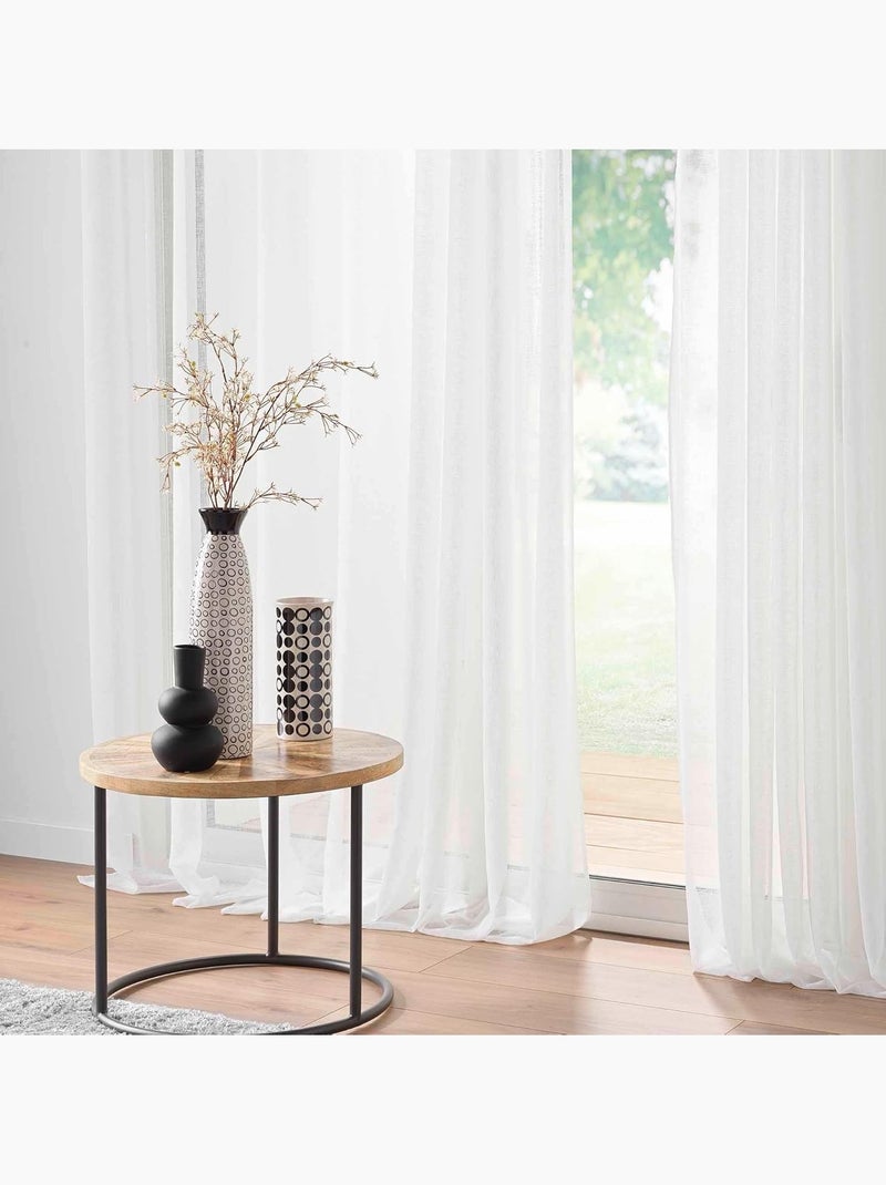 rideaux Polycoton CARLIN Douceur d'Intérieur Blanc - Kiabi