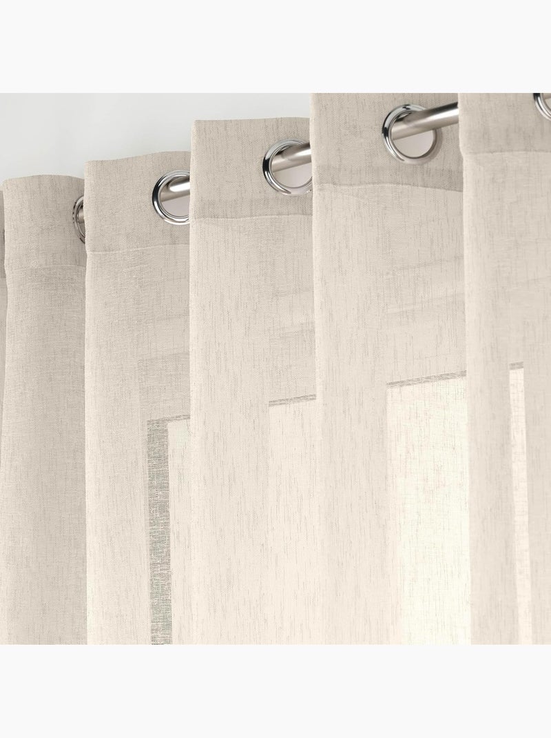 Rideaux Polycoton CARLIN PROMO LINGE Beige - Kiabi