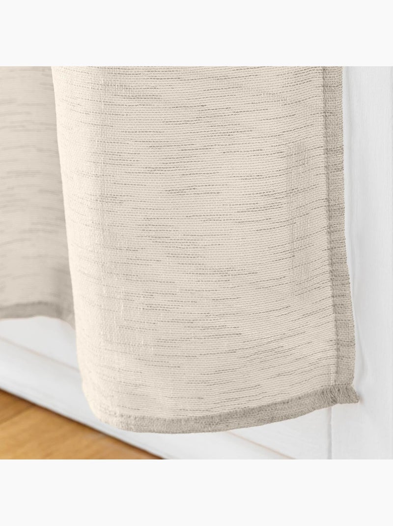 Rideaux polyester carlin douceur d'intérieur Beige - Kiabi