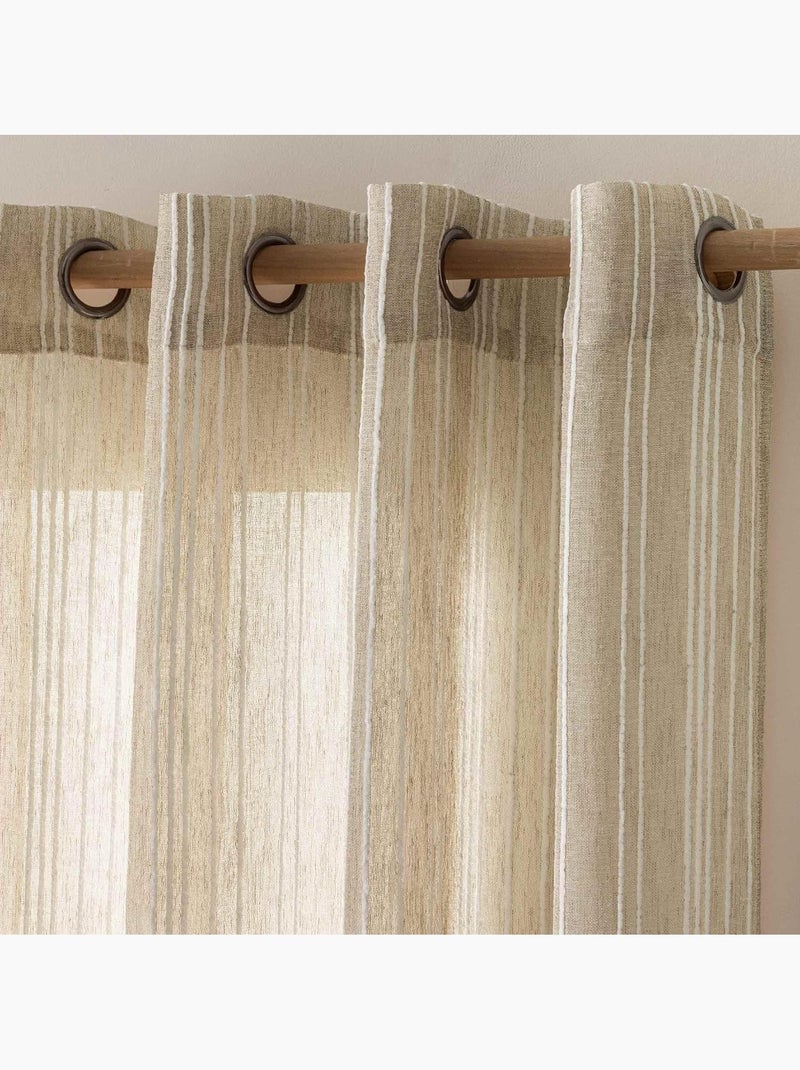 Rideaux Polyester ZAHO Douceur d'Intérieur Beige - Kiabi