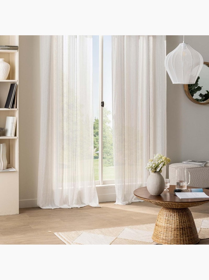 Rideaux Polyester ZAHO Douceur d'Intérieur Blanc - Kiabi