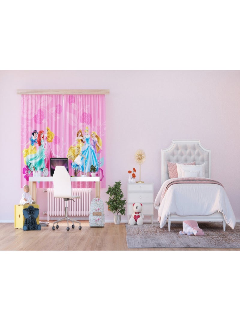Rideaux Princesses Disney - 2 pièces 90 cm x 160 cm Multicolore - Kiabi