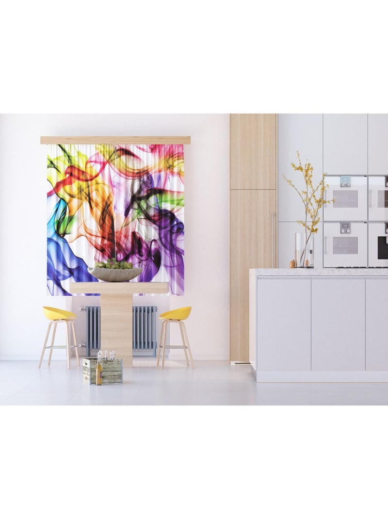 Rideaux tache de peinture - 2 pièces - L180 cm x H 160cm Multicolore - Kiabi
