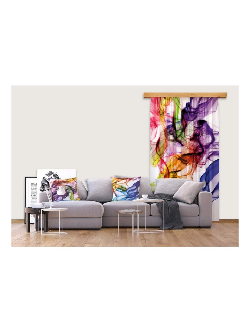 Rideaux tache de peinture et fumée 140x245 cm, 1 pièce Multicolore - Kiabi
