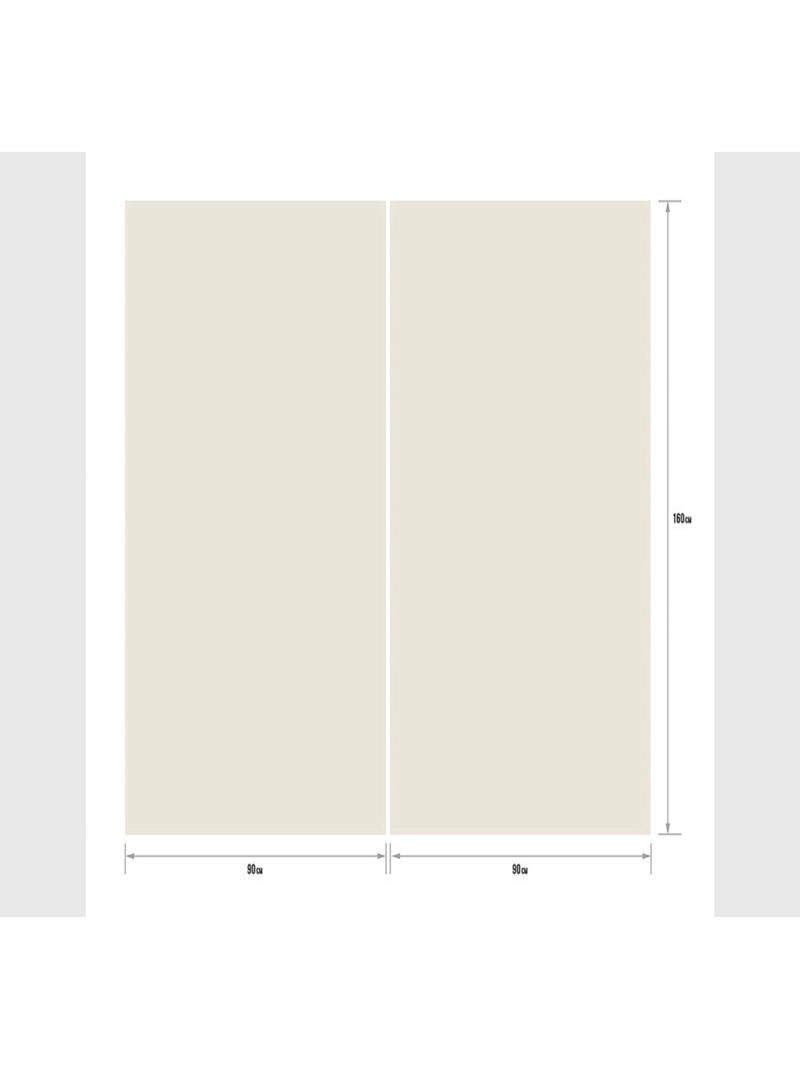 Rideaux unicolore beige - 2 pièces - L180 cm x H 160cm Beige - Kiabi