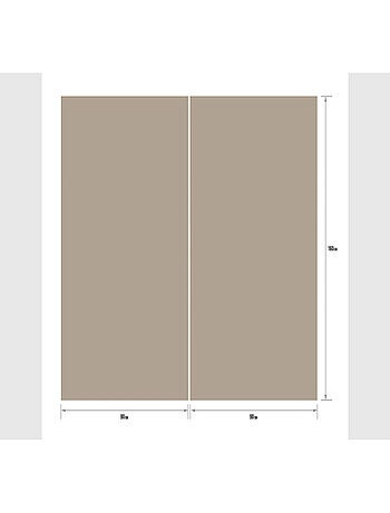 Rideaux unicolore beige foncé - 2 pièces - L180 cm x H 160cm