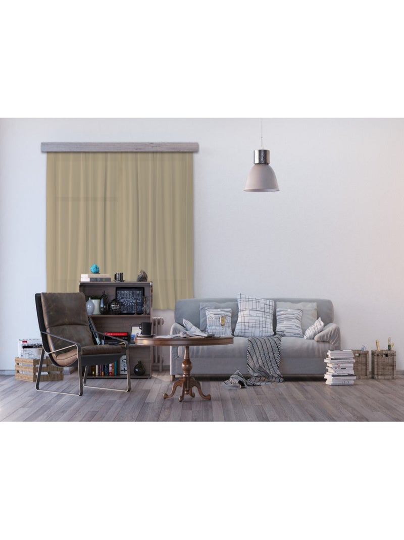 Rideaux unicolore beige foncé - 2 pièces - L180 cm x H 160cm Beige - Kiabi
