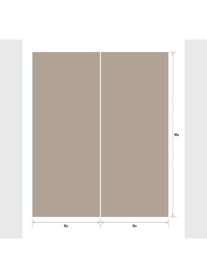 Rideaux unicolore beige foncé - 2 pièces - L180 cm x H 160cm Beige - Kiabi