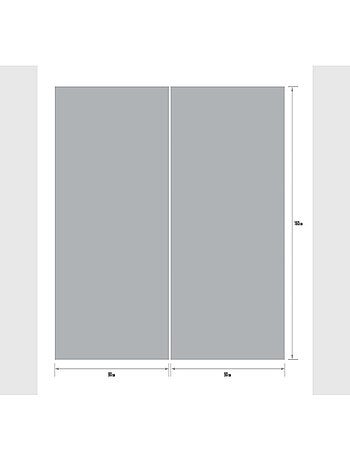 Rideaux unicolore gris - 2 pièces - l180 cm x h 160cm