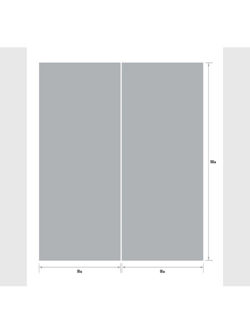 Rideaux unicolore gris - 2 pièces - L180 cm x H 160cm - Kiabi