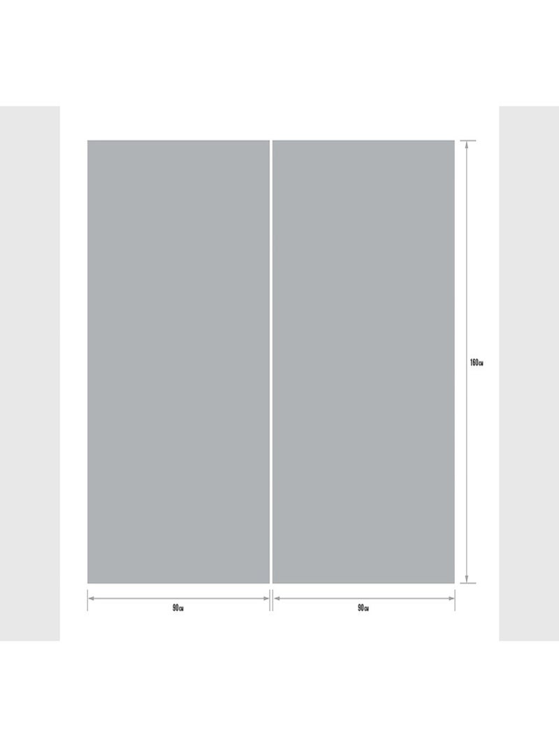 Rideaux unicolore gris - 2 pièces - L180 cm x H 160cm Gris - Kiabi