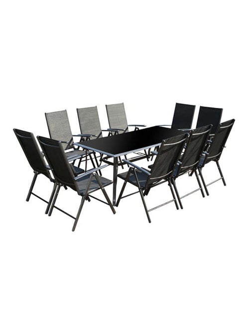 RIMINI Table de jardin et 10 chaises en aluminium - Kiabi