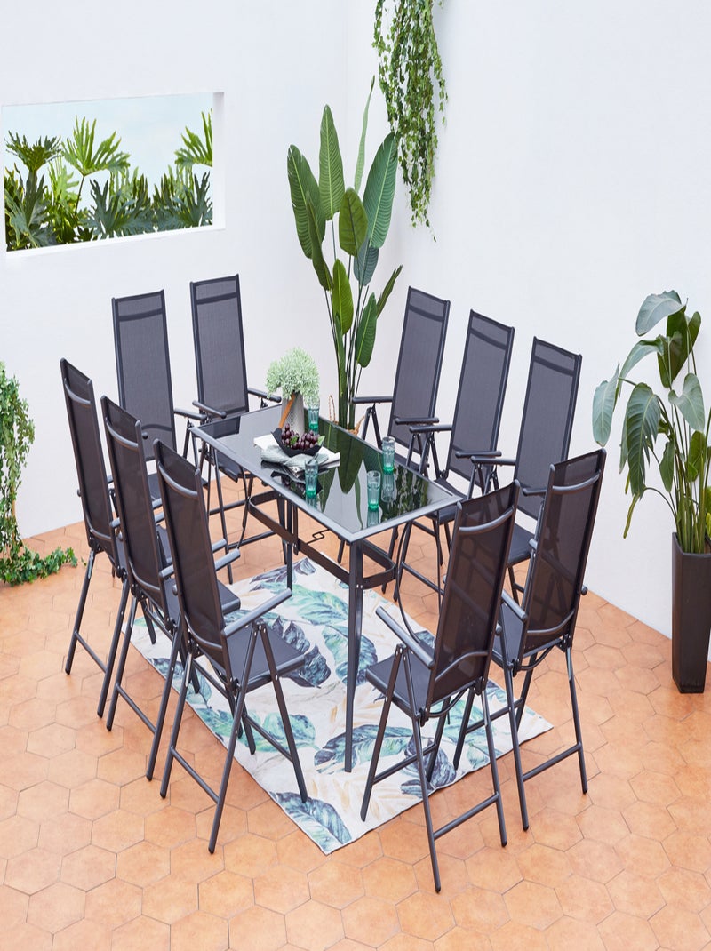 RIMINI Table de jardin et 10 chaises en aluminium Gris - Kiabi