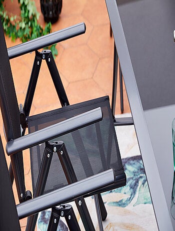 RIMINI Table de jardin et 6 chaises en aluminium