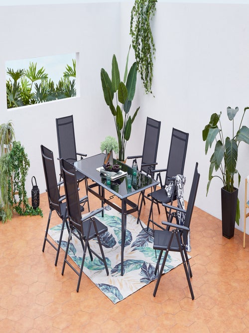 RIMINI Table de jardin et 6 chaises en aluminium - Kiabi