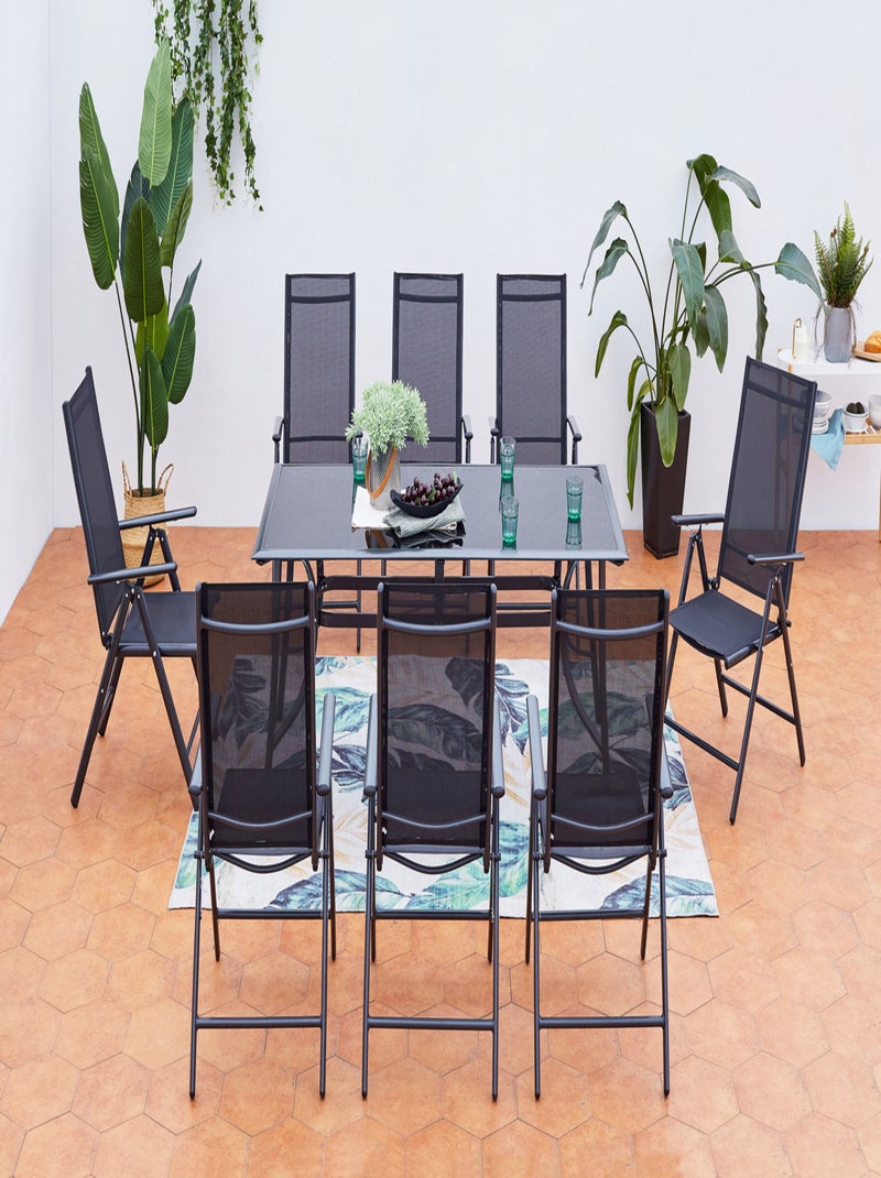 RIMINI Table de jardin et 8 chaises en aluminium Gris - Kiabi