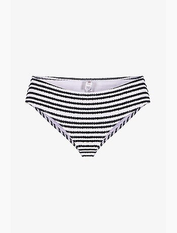 Ringel bas de bikini rayé texturé taille mi-haute penti