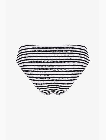 Ringel bas de bikini rayé texturé taille mi-haute penti