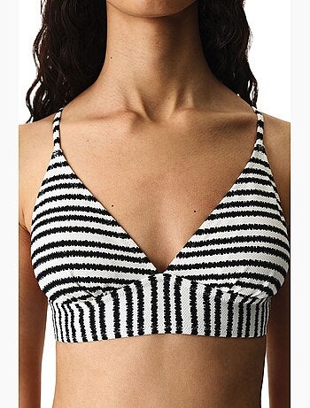 Ringel bralette de bikini rayé texturé penti