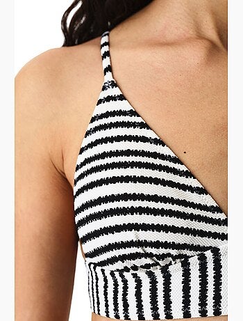 Ringel bralette de bikini rayé texturé penti