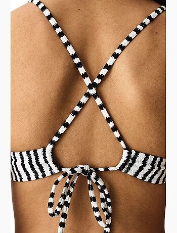 Ringel bralette de bikini rayé texturé penti