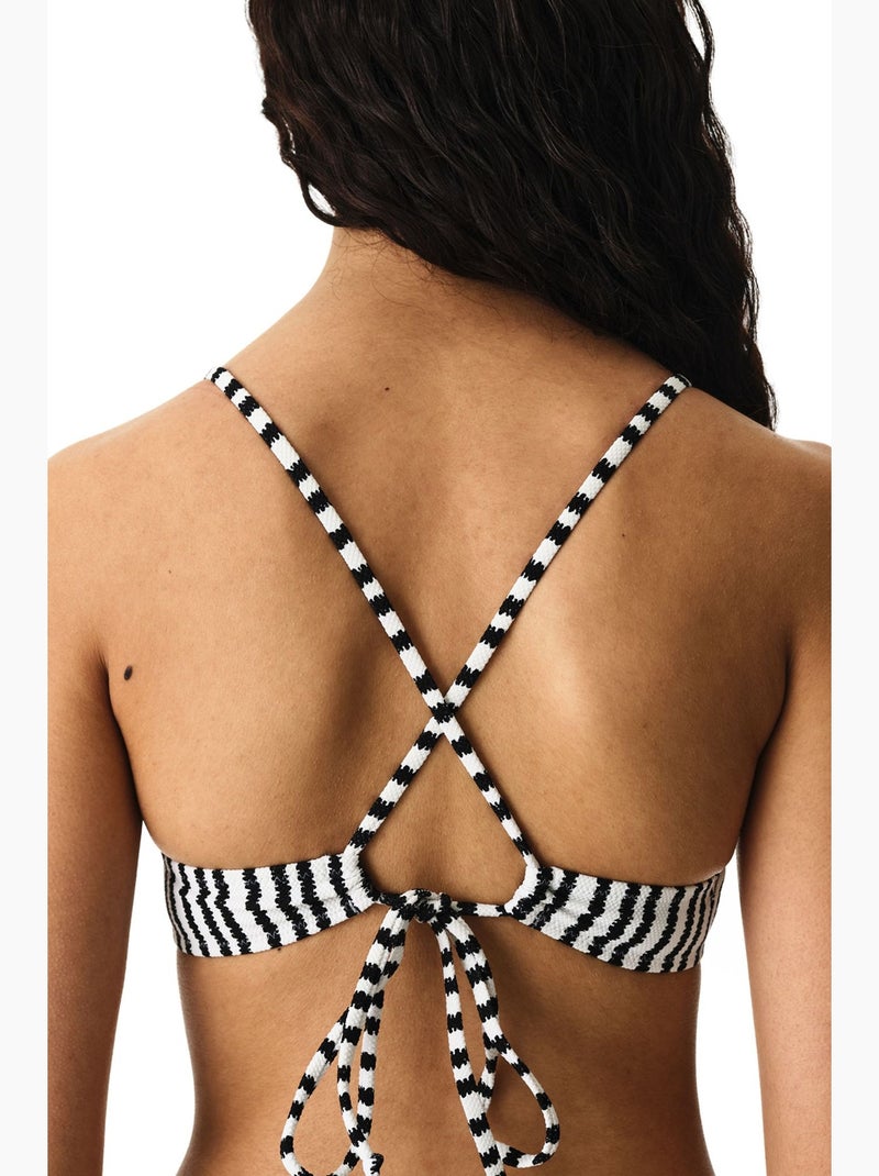 Ringel bralette de bikini rayé texturé penti Noir Blanc - Kiabi