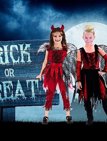RIRE ET CONFETTI - Déguisement Démon ailé Halloween fille luxe enfant