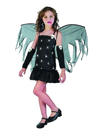 RIRE ET CONFETTI - Déguisement Démone robe tête de mort Halloween enfant