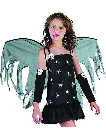 RIRE ET CONFETTI - Déguisement Démone robe tête de mort Halloween enfant