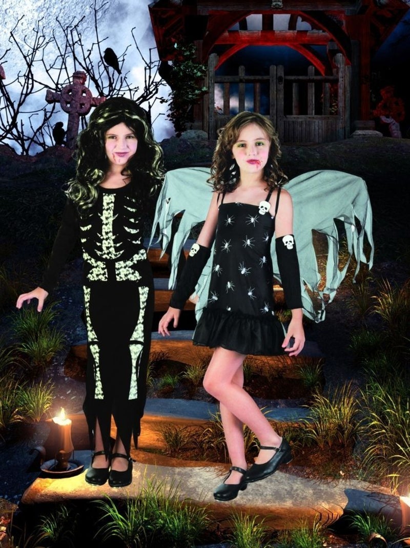 RIRE ET CONFETTI - Déguisement Démone robe tête de mort Halloween  enfant Noir Noir - Kiabi