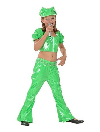 RIRE ET CONFETTI - Déguisement Disco girl green enfant