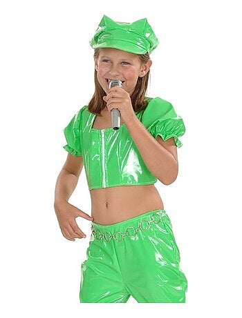 RIRE ET CONFETTI - Déguisement Disco girl green enfant
