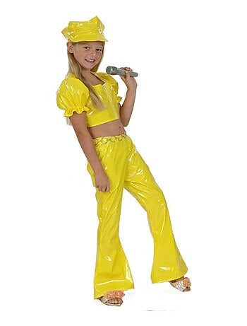 RIRE ET CONFETTI - Déguisement Disco girl yellow enfant